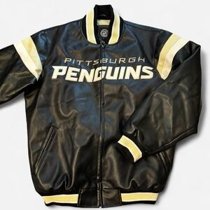 Pittsburgh Penguins NHL Faux Leather Jacket